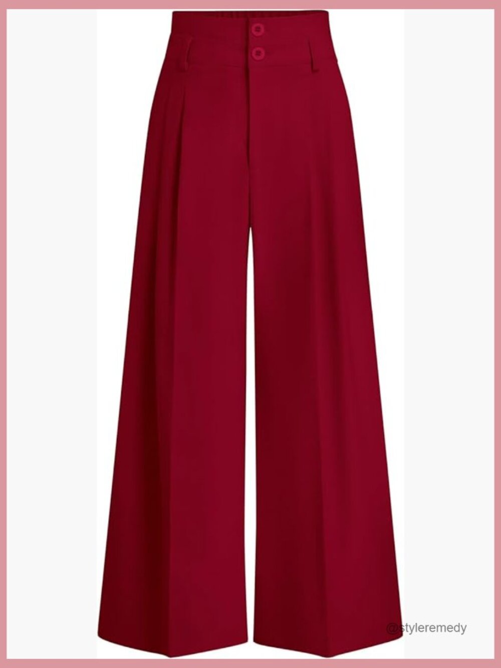 100% Polyester Wide Leg Palazzo Pants High Waist Pleated Work Casual